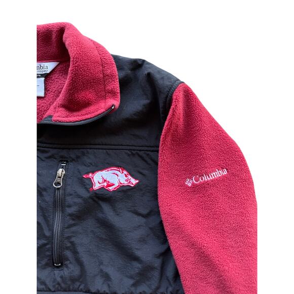 Red Columbia Sportswear Arkansas Razorbacks Fleece Zip Up Jacket Size Medium - Picture 4 of 6
